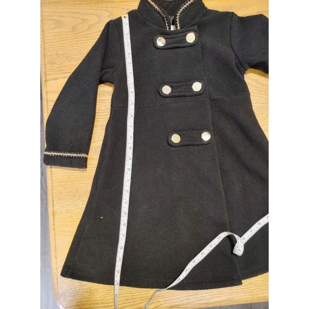 Copper Key Military Style Peacoat Double Breasted Gold-Tone Buttons Girls Sz 4/5